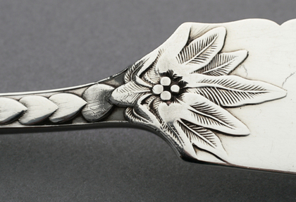 Rare Palm Pattern Silver Butter Knife